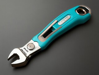 Obraz premium A hybrid hand tool combining a wrench, screwdriver, and wire cutter into a single compact device