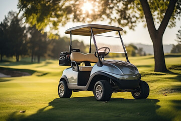 A small car for moving around the golf course.