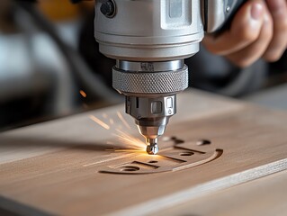 A multitool in action, sanding a small, intricate surface