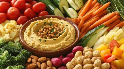 A Delicious and Healthy Hummus and Veggie Platter