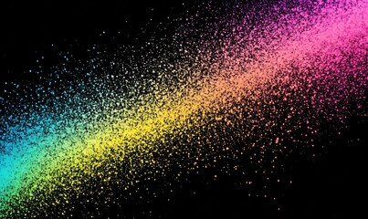 Multicolored Particle Stream Fading Into Darkness