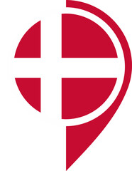 Map Icon Inside Denmark Flag