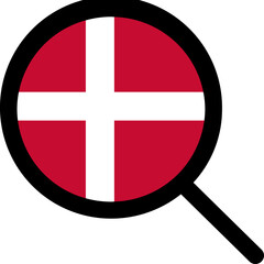 Obraz premium Search Shape of Denmark Flag