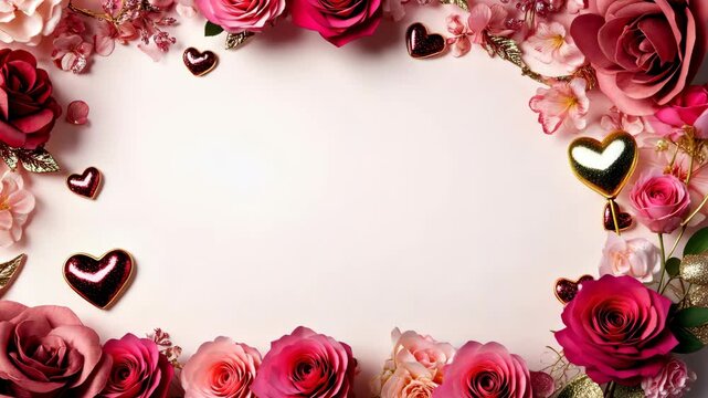 Romantic Vintage Valentine's Frame with delicate pink and quality pic.