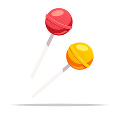 Round lollipop candy vector isolated illustration