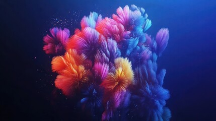 Vibrant Colorful Fireworks Displaying Energetic Hues