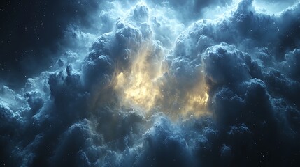 Abstract explosion resembling a supernova in blue futuristic lighting futuristic background