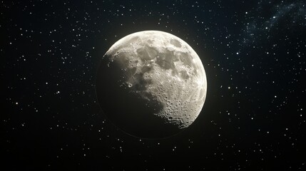 Majestic Moon and Starry Night Sky.