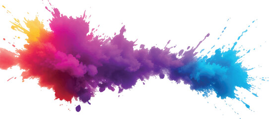 Multicolor powder explosion on White background. Colored cloud. Colorful dust explode. Paint Holi. colorful rainbow Holi paint color powder explosion with bright colors isolated white background.	