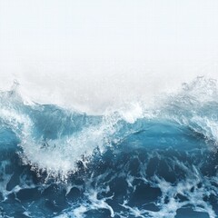 Naklejka premium Roaring wave curling with vibrant turquoise hues and intense energy