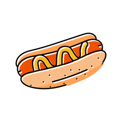 hot dog fast food color icon vector. hot dog fast food sign. isolated symbol illustration