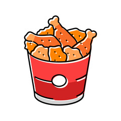 fried chicken fast food color icon vector. fried chicken fast food sign. isolated symbol illustration