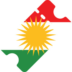 Iraqi kurdistan Flag On ticket