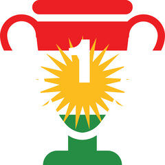 Iraqi kurdistan flag on Victory bag