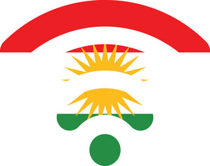 Obraz premium Iraqi kurdistan Flag On Wifi Icon