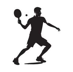 table tennis silhouette vector illustration
