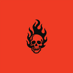 Skull fire logo