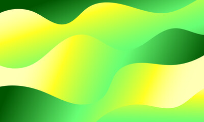 abstract yellow green stripes lines wave curves smooth gradient background