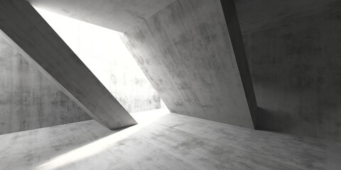 Obraz premium Abstract architectural concrete interior with geometric shapes and shadows. 3d render