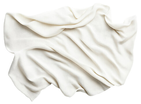 PNG White fabric draped with folds and texture