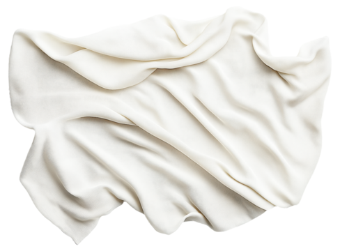 PNG White fabric draped with folds and texture