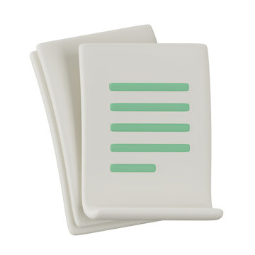 3d icon of document paper isolated on background