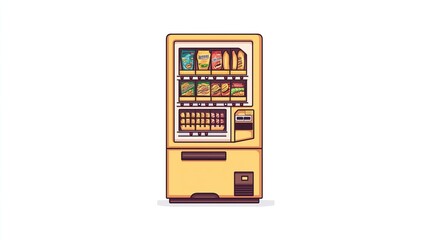 Vending machine with snacks 2D logo on a white background