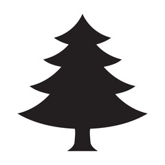 Fototapeta premium Christmas Silhouettes - Free Clip Art, Vectors, Christmas Tree Silhouette Isolated on White Background: Perfect for Holiday Designs and Decorations