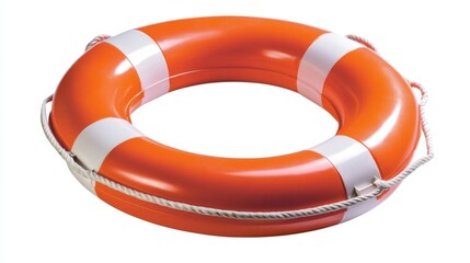 This bright orange lifebuoy is made of fiberglass and has a rope for hanging. It's perfect for water sports and emergencies, helping you stay afloat and offering safety.