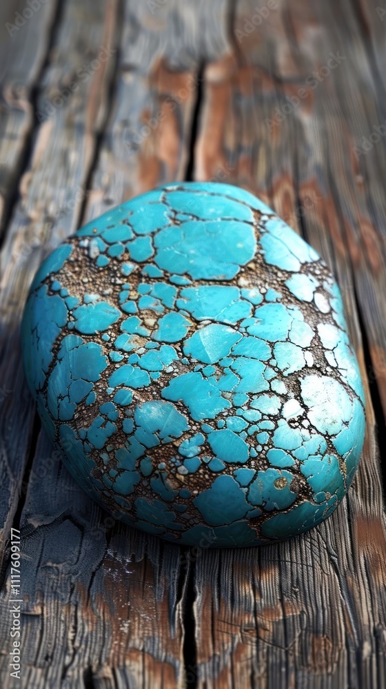 Fototapete beautifully fractured turquoise stone with intricate natural patterns textures and organic structure