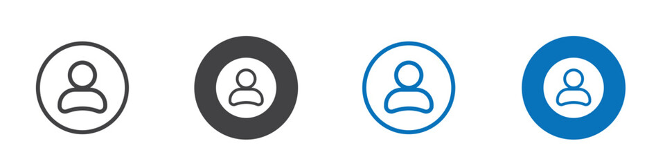 Profile icon in four different editable styles with a person head