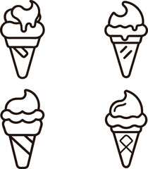 Vector Shared Ice Cream Cone.