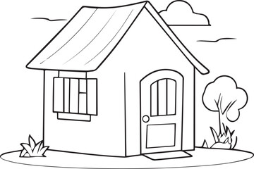 House Coloring Page
