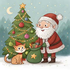 santa claus with gifts