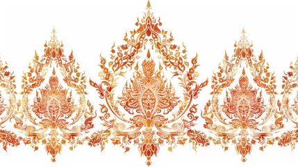 Elegant Thai Ceremonial Pattern with Decorative Design