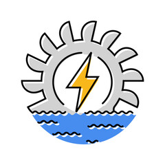 energy independence hydroelectric power color icon vector. energy independence hydroelectric power sign. isolated symbol illustration