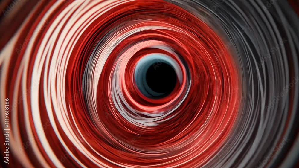 Poster abstract swirling patterns with red and black colors in a circular motion effect
