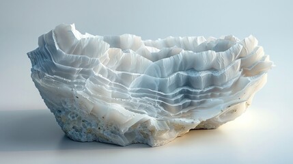 Mesmerizing and Captivating Ethereal Geode Crystal Formation with Iridescent Reflections Showcasing the Natural Beauty and Wonder of Smooth Blue and Gray Tones