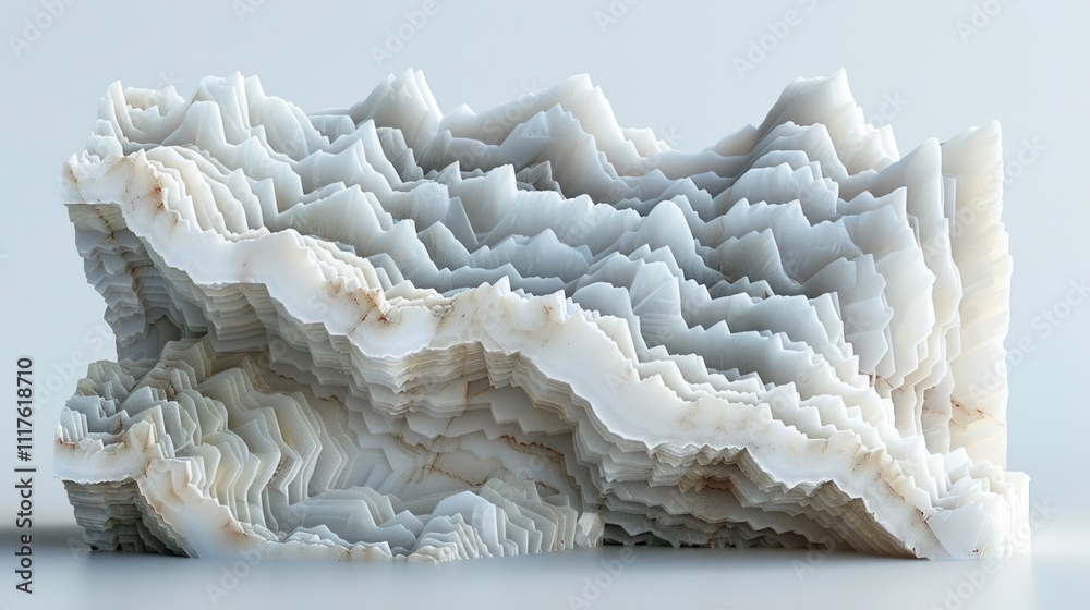 Fototapete stunning 3d abstract geometric sculpture with marble crystalline and icy textures a futuristic digit