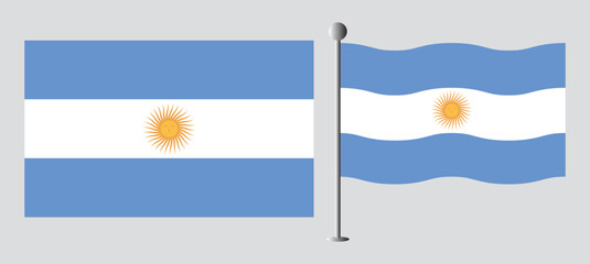 Obraz premium National flag of Argentina. Argentina patriotic symbol with official colors. perfect design for web or mobile app.