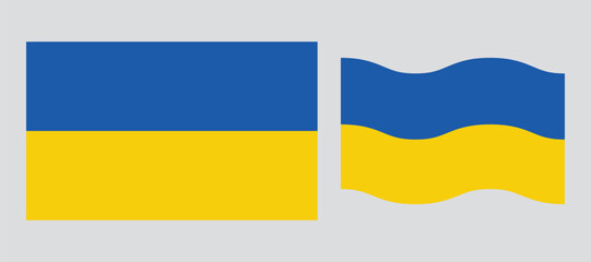 Flag of Ukraine  vector illustration with standard size and proportion. National flag emblem with accurate size and colors. Ukraine  official national flag.