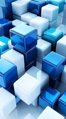 Obraz premium Abstract Cubes Floating in a Vibrant Gradient Background