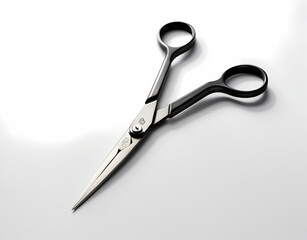 Obraz premium Close-up view of scissors used in surgery on white background. Generative AI