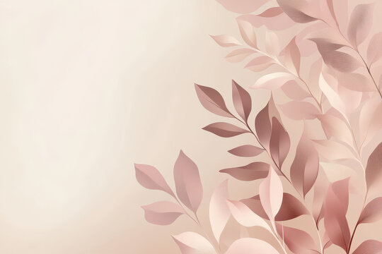 Elegant blush pink leaf pattern on a soft pastel background