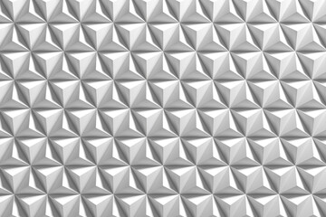 Geometric abstract pattern with diamond shapes in monochrome design. 3d render