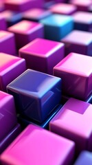Fototapeta premium Geometric Cubes Arranged on a Colorful Abstract Background