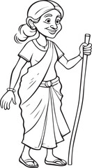 Old Woman Coloring Page
