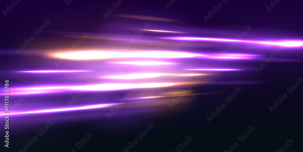Poster Abstract fire flare traces, glowing neon red and blue lines, and particle motion effects combined with laser beams and soft horizontal neon lines create a striking design full of dynamic energy.	