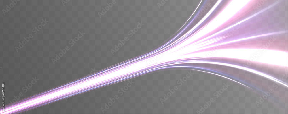 Poster high speed effect motion blur night lights blue and red. futuristic neon light line trails. modern a