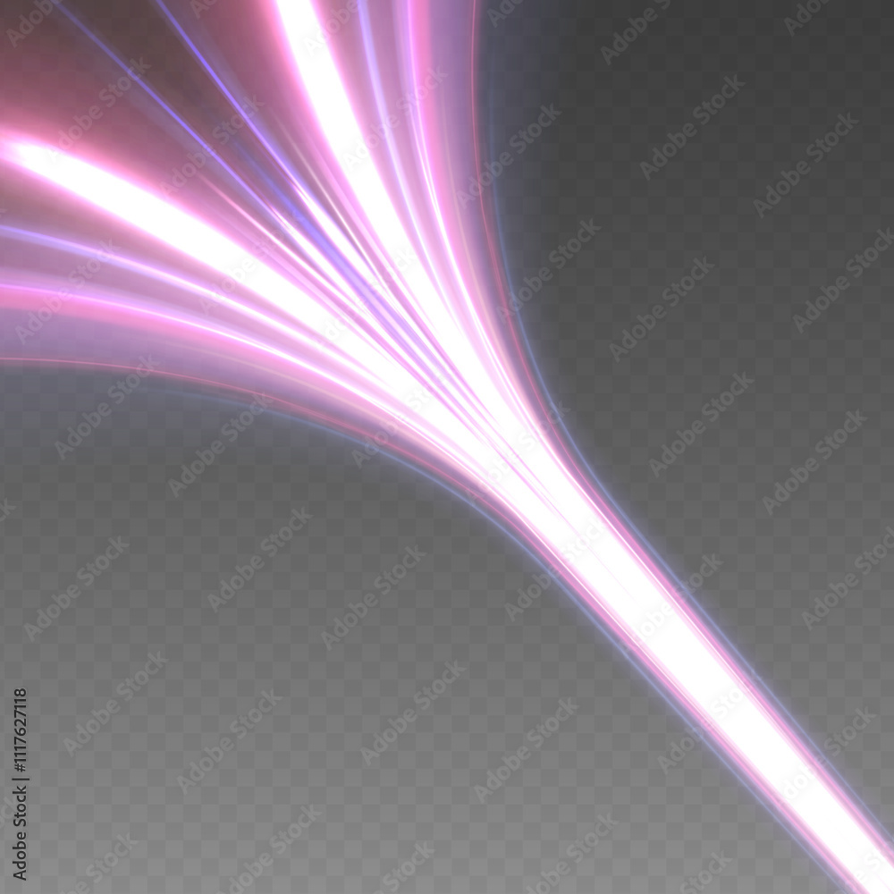 Poster abstract image of speed motion on the road. dark blue abstract background with ultraviolet neon glow